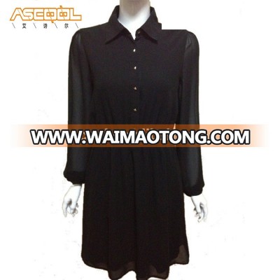 New Style Shirt Collar Chiffon Dress